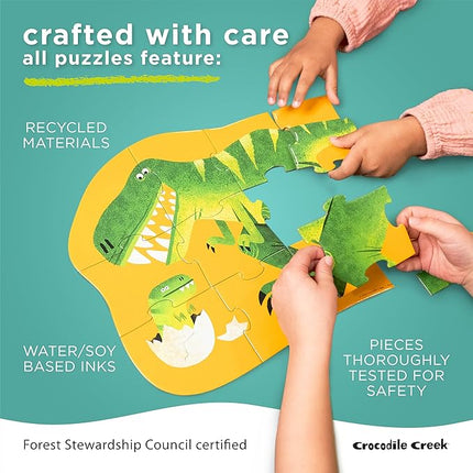 Crocodile Creek 36-Piece Jigsaw Floor Puzzle - Fun Floor Puzzles for Kids Ages 3-5 - Heavy-Duty Shaped Box for Storage - All Aboard - 24" W x 18" H Finished