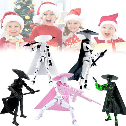 4 Packs Titan 13 Action Figure Set (Assembly Completed) 3D Printed Figure Dummy T13 Multi-Jointed Movable, Titan 13 Robot Action Figure, Christmas Birthday Valentine Classroom Students Gift