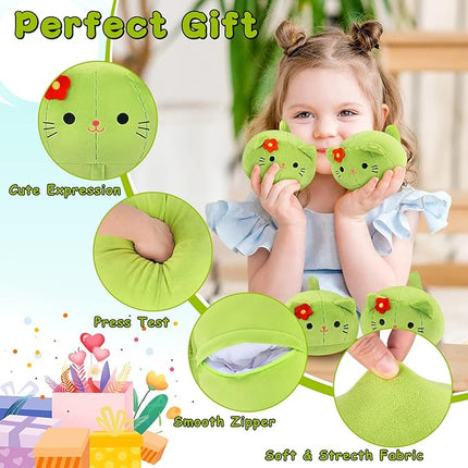 5 PCS Cactus Cat Plush Stuffed Animal Family-19" Soft Cactus Cat Plush, Large Mommy Plushies with 4 Baby Kittens Plushies for Kids, Kawaii Plush Toy Christmas Birthday Gifts for Kids Boys Girls