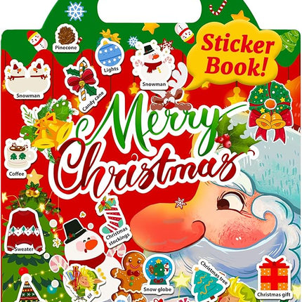 Benresive Reusable Sticker Books for Kids 2-4, Sticker Books for Toddlers 1-3 2-4, Toddler Travel Toys Activities Crafts Gifts - Christmas