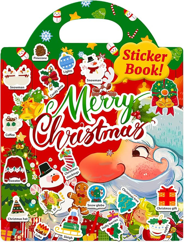 Benresive Reusable Sticker Books for Kids 2-4, Sticker Books for Toddlers 1-3 2-4, Toddler Travel Toys Activities Crafts Gifts - Christmas