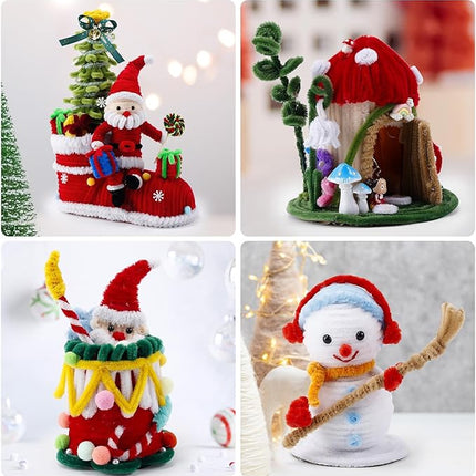 Caydo 400 Pieces White Pipe Cleaners Chenille Stems for DIY Art Craft Party Valentine's Day Decorations, 6mm x 12inch