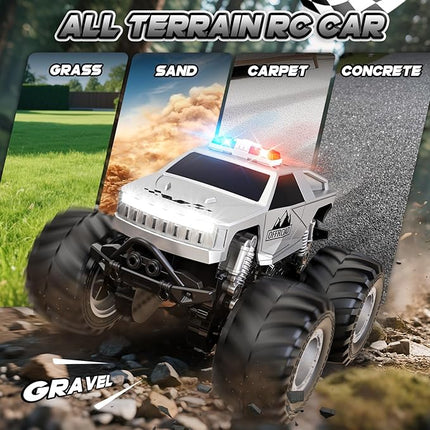 Remote Control Car for Boys 4-7, All Terrain Upright Walking Remote Control Truck, 1:24 Off-Road Pick-up RC Cars with 360°Spins, Light, Rechargeable RC Truck for Boys 8-12 Christmas Birthday Gift