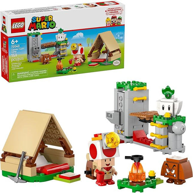 LEGO Super Mario Captain Toad’s Camp Building Toy - Pretend Play Set for Kids, Ages 6+ - Building Blocks for Boys & Girls W/Toad, Goomba, & Turnip Toy Figures - Gift Idea for Birthdays - 72040