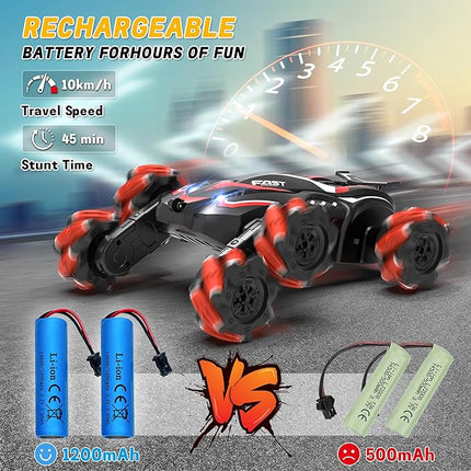 Eulogia 6WD RC Cars Gesture Sensing RC Stunt Car, 2.4GHz RC Crawler with Spray & Music, 360° Spin All Terrain Remote Control Car Kids Toys Gift for 5-12 Years Old Boys Girls Christmas Birthday