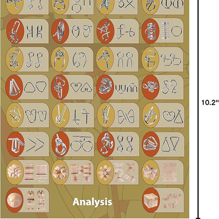 RLYLF 30Pcs Brain Teaser Puzzles Games Educational Toys Mind Wooden and Metal 3D Puzzles Unlock Interlock IQ Box