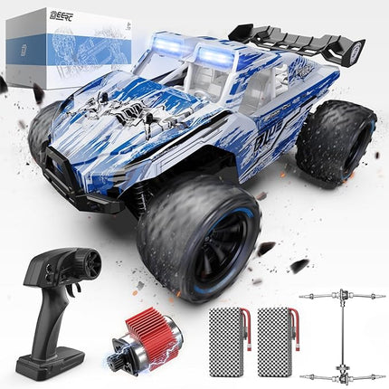 DEERC 1:14 All Terrain RC Cars, 40KPH High Speed Off Road RC Truck,4WD Remote Control Car with 2 Li-ion Batteries, Fast Extreme Monster Truck Toys Gifts for Kids and Adults