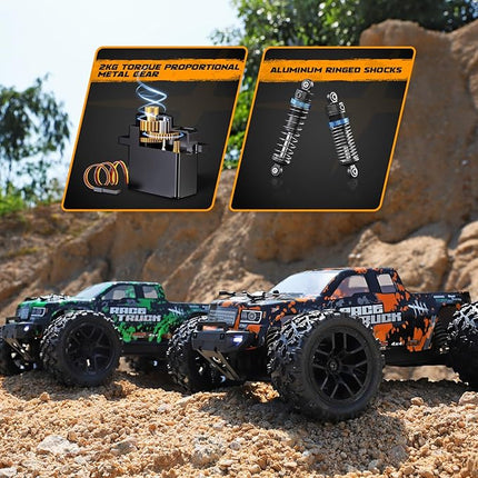 HAIBOXING 1:18 Scale RC Monster Truck 18859 36km/h Speed 4X4 Off Road Remote Control Truck,Waterproof Electric Powered RC Cars All Terrain Toys Vehicles with 2 Batteries,Xmas Gifts for Kid and Adults