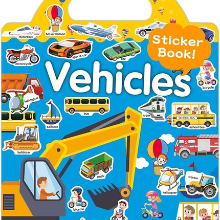 Benresive Reusable Sticker Book for Toddlers 2-4 Years, Fun Travel Stickers for Kids, Waterproof Sticker Books for Toddlers 1-3, Crafts Activities for Todddlers 1-3 2-4 3-5 - Vehicle