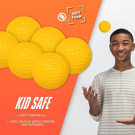 NERF Kids Bounce N Score Target Toss Game Set - Foam Ball Bouncing Game for Kids Ages 6+ - (6) Foam Bouncy Balls and (1) Scoring Target Included