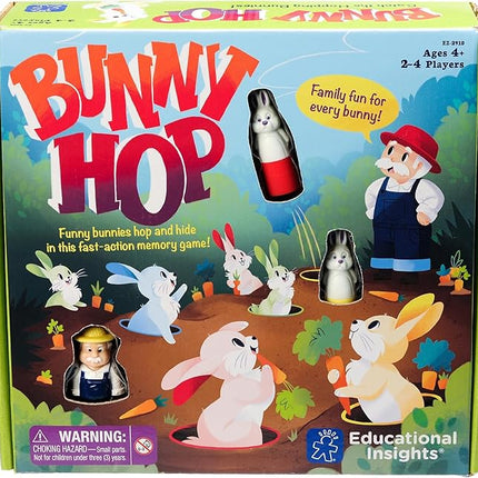 Educational Insights Bunny Hop: Memory & Color Recognition Preschool & Toddler Game, 2-4 Players, Easter Basket Stuffers for Kids, Gift for Kids Ages 4+