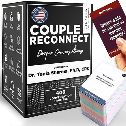 Couple Conversation Games & 400 Activities for Adults, Fun Board Card Game for Adult Couples in Relationship - Birthdays, Wedding, Bridal Shower, Wife Husband Gift, 2 Players Date Night Ideas Gifts