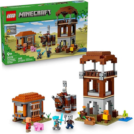 LEGO Minecraft The Pillager Outpost and Ravager Building Toy - Video Game Building Blocks for Kids, Boys & Girls, Ages 9+ - Includes Space Sentinel & 3 Minifigures - Gift Idea for Gamers - 21278