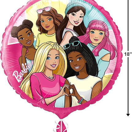Unique Barbie Multicolor Foil Balloon - 18'', 1 Count | Vibrant & Fun Party Décor