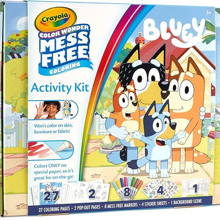 Crayola Color Wonder Bluey Activity Kit, Mess Free Coloring for Toddlers, Holiday & Christmas Gifts for Kids, Art Set for Kids, Plane Essential, Bluey Toys, 3+