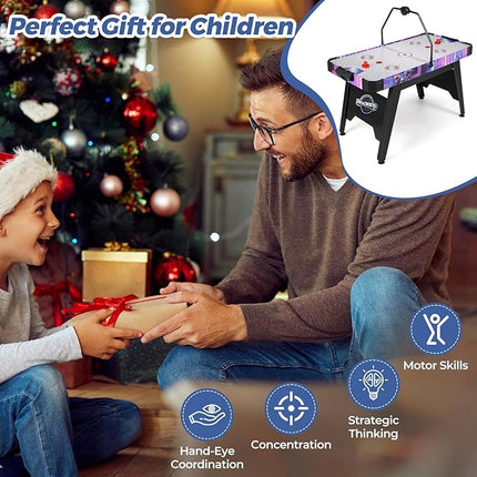 KOTEK 56 Inch Air Hockey Table, Hockey Table Game w/Digital LED Scoreboard & Powerful 12V Motor, Indoor Ice Hockey Table for Game Room, Home, Office with 2 Pucks, 2 Pushers