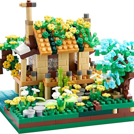 Architecture Port Cabin Building Set Model Kit and Gift for Kids and Adults Mini Blocks 600 PCS with 2 Figure