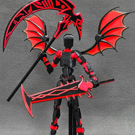 T13 Action Figures Set (Assembly Completed) Lucky 13 Action Figure,3D Printed Robot 13 Action Figure, Dummy 13 Set, for Collectors Desktop Decorations, Red