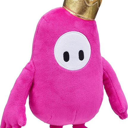 Fall Guys Moose Toys Original Pink Bean Skin Official Collectable 8" Cuddly Deluxe Plush Toy Featuring The Gold Crown from The Ultimate Knockout Video Game, 5 Series 1 Characters