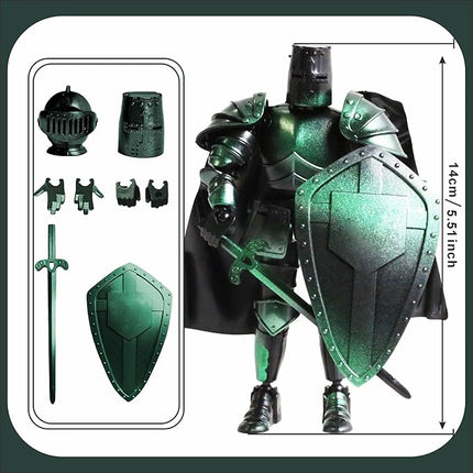 T13 Action Figure Set Titan 13 Medieval Knight Articulated Skeleton Action Figure Movable Dummy Warrior for Kids & Adults