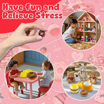 60Pcs Mini Resin Food Cute Miniature Food Figurines Tiny Food for Barbie Food Accessories Fairy Garden Micro Landscape Decoration