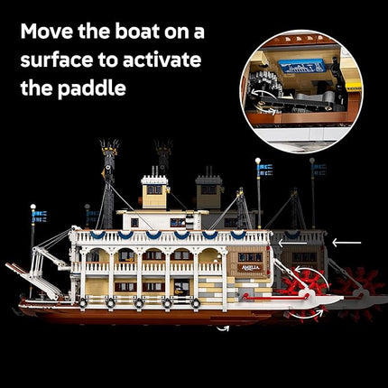 LEGO Ideas River Steamboat Building Set - Room Decor for Men & Women - Boat Model Building Kit for Adults, Ages 18+ - DIY Display for Bedroom or Office - Gift Idea for Birthdays - 21356