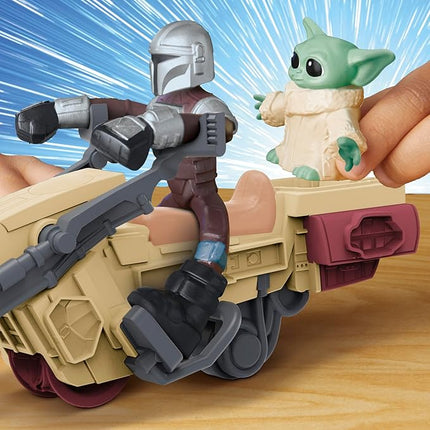 Play-Doh Star Wars: The Mandalorian Launching Speeder Playset, Bendy Grogu & 4 Inch Mando Action Figures, Imagination Toys for 4 Year Old Boys & Girls & Up