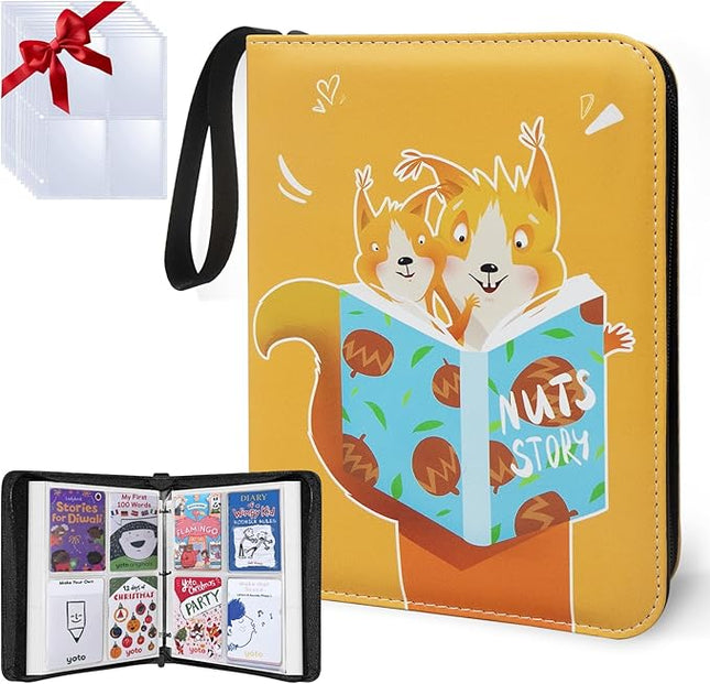 Yoto Card Holder,480 Pockets Large Capacity Card Binder,Waterproof Card Storage Bag with Removable Sleeves for Yoto Player Cards 60 Pages of Removable Sheets Hold Up 480 for Yoto Player Cards
