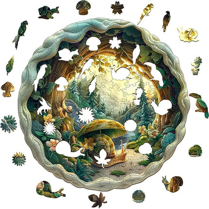 Wooden Puzzle for Adults-200PCS 3D Visual Effect Snail Unique Shape Advanced Wooden Jigsaw Puzzle for Adult, Challenge Wood Puzzle Jigsaw Home Decoration (M-11.4 * 11.4in-200pcs)