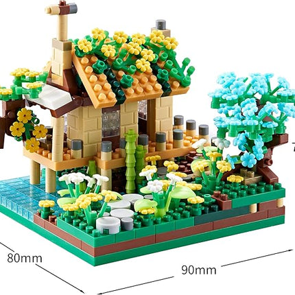 Architecture Port Cabin Building Set Model Kit and Gift for Kids and Adults Mini Blocks 600 PCS with 2 Figure