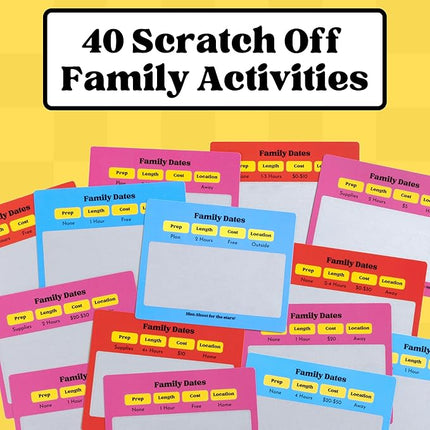 Family Dates 40 Scratch Off Cards – Fun Activities & Date Night Ideas for Kids and Parents – Adventure Card Game for Families – Unique Gift for Family Nights, Holidays, or Birthdays