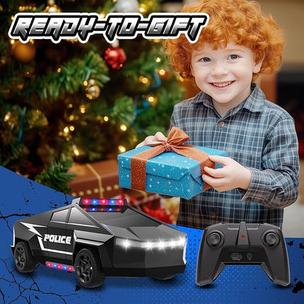 Remote Control Car, 1:22 RC Trucks Police Car Toy for Boys, RC Car with Light and Loadspace, 4WD Electric Vehicle Toys, Birthday Gifts for Boys/Girls Age 4 5 6 7 8 9 10-12+