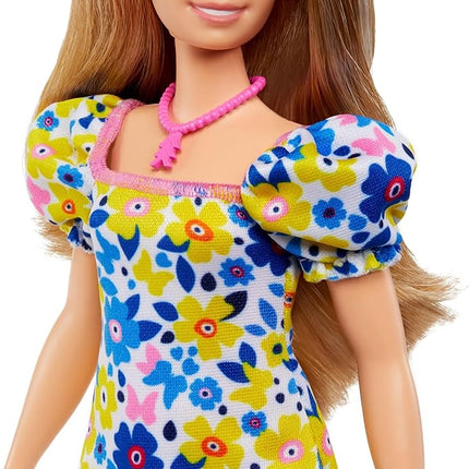 Barbie Fashionistas Doll #208 with Down Syndrome Wearing Floral Dress, Created in Partnership with The National Down Syndrome Society