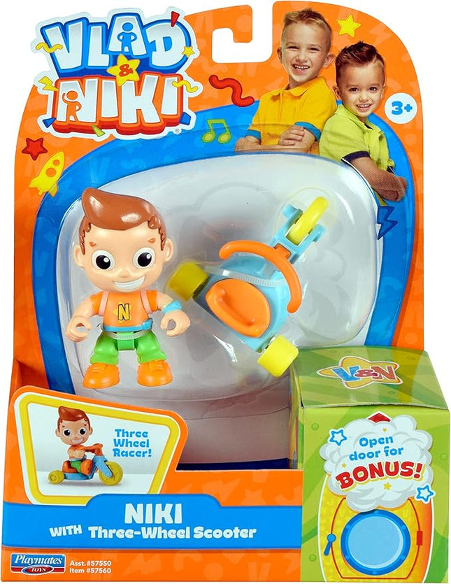 BANDAI Vlad & Niki Play Action Figure - Everyday Niki- Articulated Action Figurine with Accessories, Multicolor, P57560