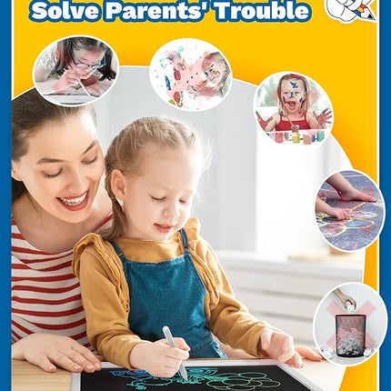 TEKFUN Easter Gifts for Kids, 15inch LCD Writing Tablet Drawing Board, Teen Girl Boy Gifts Age 8 and Up, Birthday Gifts for All Age Groups, Erasable Writing Tablet for Business Meeting (White)