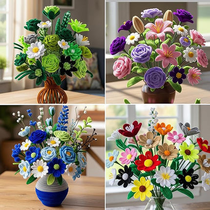 Caydo 1000Pieces Pipe Cleaners for Valentine's Day Decorations 40 Assorted Colored Chenille Stems with 100 Pieces Wiggle Eyes for Art and Crafts, Children’s Craft Supplies (6 mm x 12 inch)