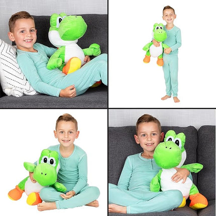 Franco Kids Bedding Super Soft Plush Cuddle Pillow Buddy, One Size, Mario Yoshi