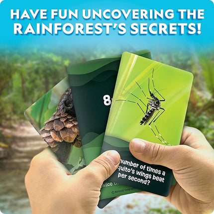 National Geographic Anyone's Guess Rainforest Animals Trivia Cards - Kids Trivia Card Game with 55 Jumbo Cards, Animal Games, Trivia Game