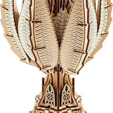 Wood Trick Fiery Bloom Luminous LED 3D Wooden Puzzles for Adults to Build - Interactive Mechanical Movement - Engineering DIY Project Mechanical 3D Puzzle Model Kits for Adults