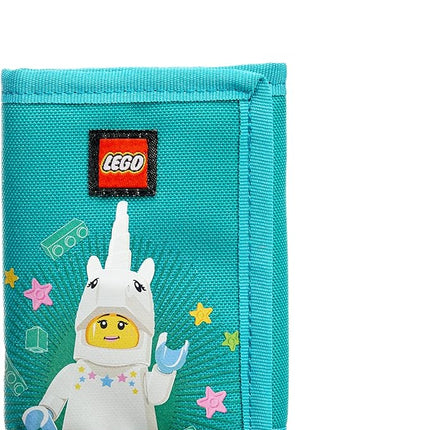 LEGO Trifold Wallet, Kids Unisex Wallet for Boys and Girls, with Clear ID Window, Card and Cash Pockets and Secure Hook and Loop Closure, Unicorn Girl