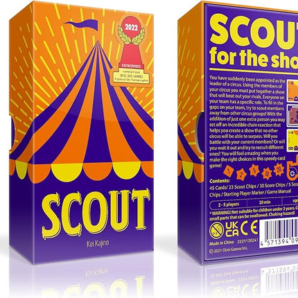 Scout – Award-Nominated Strategic Card Game | 2–5 Players | Ages 9+ | Portable Travel Game