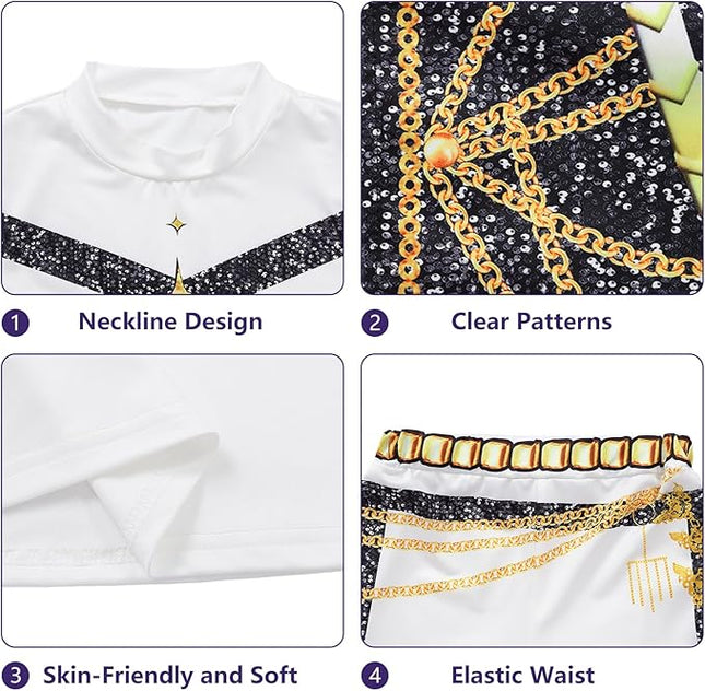 Girls Demon Pop Singer Hunters Costume 3-14 Years Stage Dance Idol Cosplay Outfit, Kids Halloween Costumes