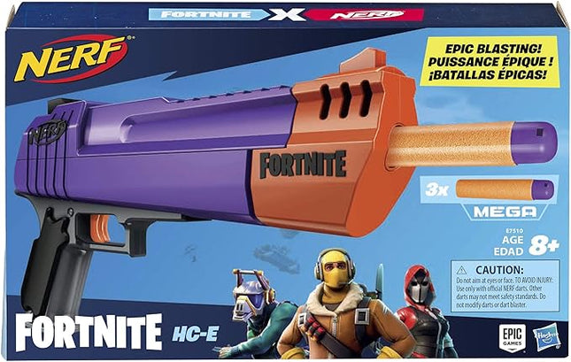 Nerf Fortnite HC-E Mega Dart Blaster - Includes 3 Official Mega Fortnite Darts - for Youth, Teens, Adults