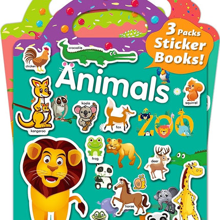 Reusable Sticker Book for Toddlers 2-4 Years, Stickers for Kids, Toddler Sticker Book Ages 1-3, Toddler Craft Activities, Toddlers Travel Toys Ages 2+ Boy Girl Birthday Gifts