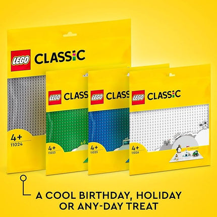LEGO Classic Green Baseplate, Square 32x32 Stud Foundation to Build, Play, and Display Brick Creations, Great for Grassy Nature Landscapes, 11023