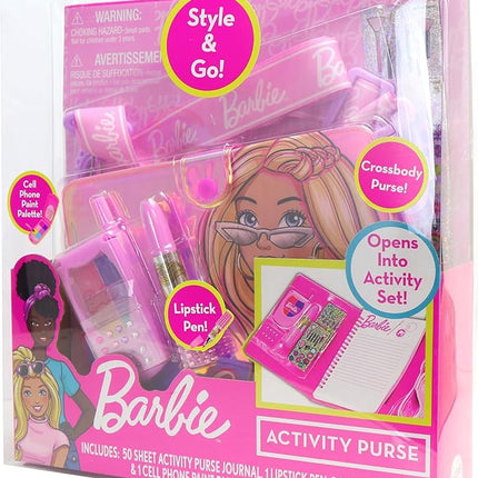 Barbie Activity Purse, 8-Piece Draw and Paint Creativity Set, Kids Toys for Ages 3 Up