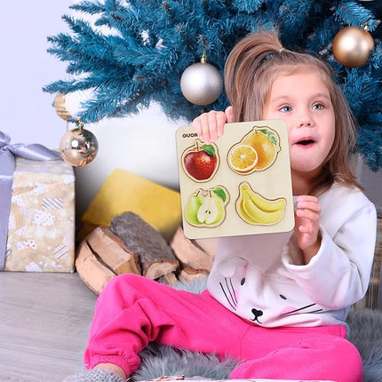 QUOKKA Toddler Puzzles Ages 2-4 – Wooden Puzzles for Kids 1-3-5 Year Old – Learning Travel Game with Numbers Animals Shapes – Wood Educational Gift for Boys and Girls