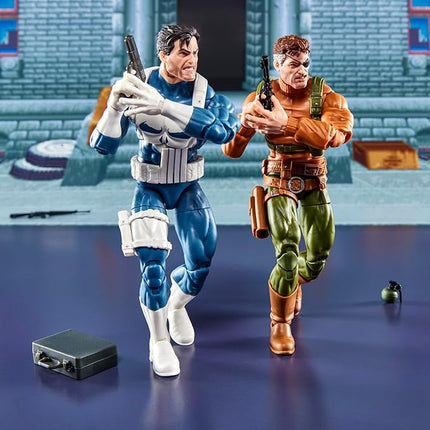 Marvel Legends Series Gamerverse Punisher & Nick Fury, Retro Video Game-Inspired Collectible 6-Inch Action Figures