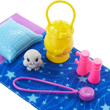 Barbie It Takes Two Camping Playset with Blonde Chelsea Small Doll Owl, Sleeping Bag & Accessories