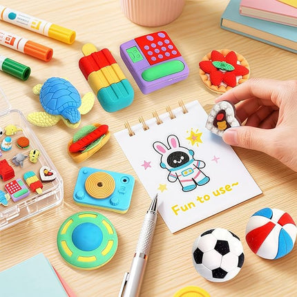121Pcs Animal Erasers Desk Pets for Kids Animal Pencil Erasers Bulk Puzzle Eraser Toys Gifts for Classroom Prizes,Game Reward,Treasure Box,Easter Egg Fillers,Goodie Bag Stuffer,Party Favors